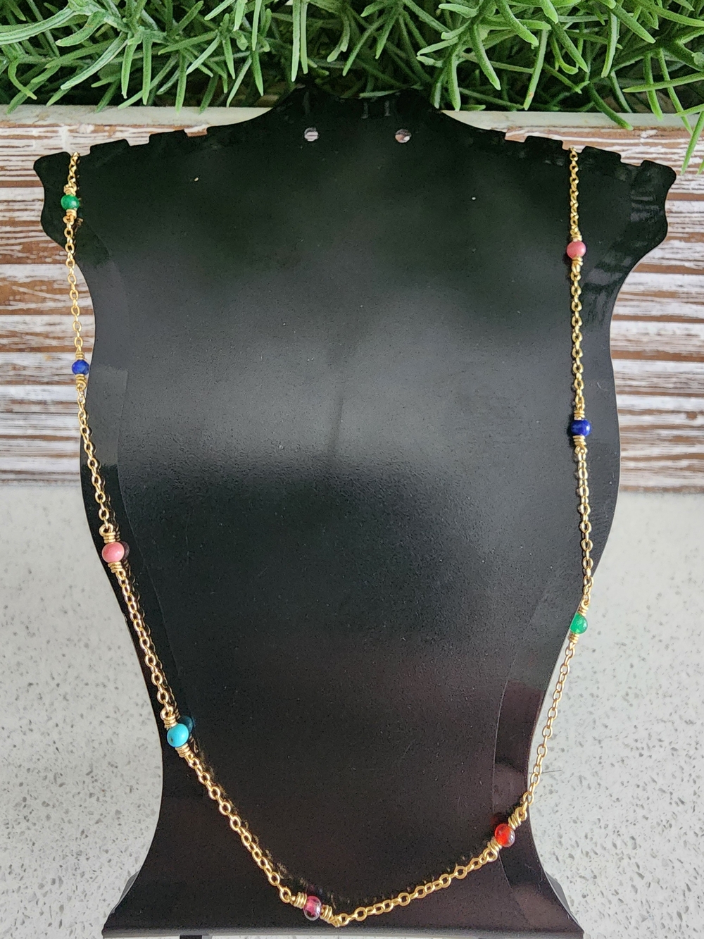 Tous Gold-Tone Necklace with Multicolored Beads